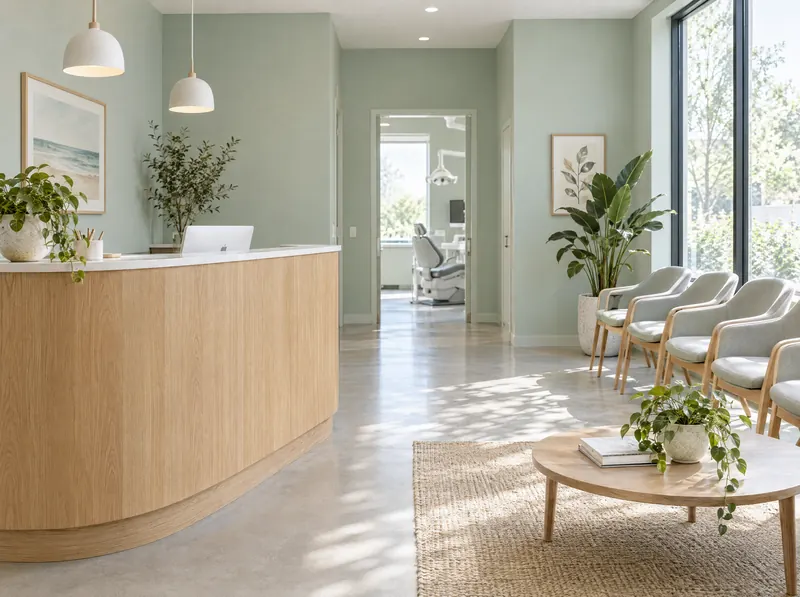 un accueil de clinique lumineux et moderne